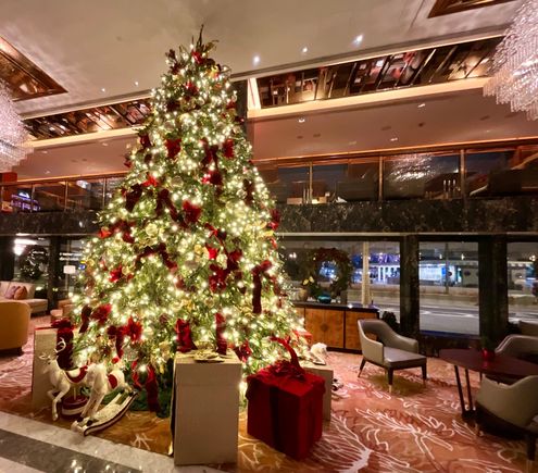 CHRISTmas tree in lobby lounge 