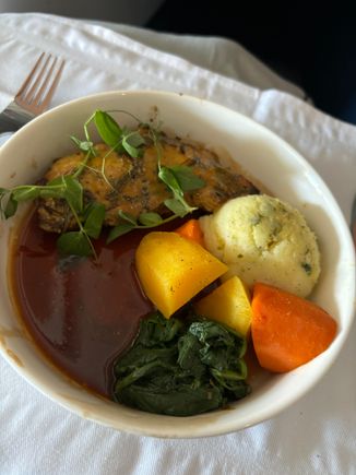 Chicken dish - chicken was not dried out but sauce was a bit bland.