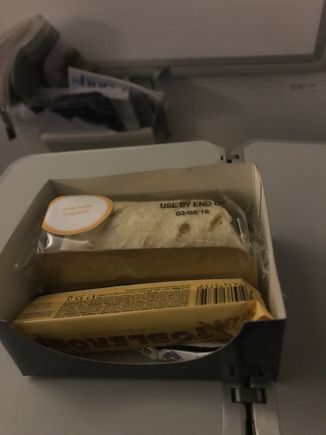 Toblerone was delicious but I swear at one point the pre-arrival meal included crisps and was generally much better? With all the 'improvements' to WT (where this was also served), it's a bit of a joke, even compared to the likes of AA.