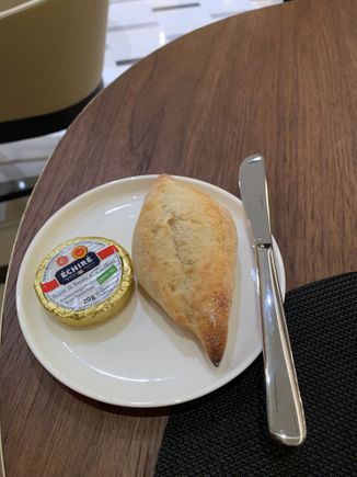 Warm breads with  butter 