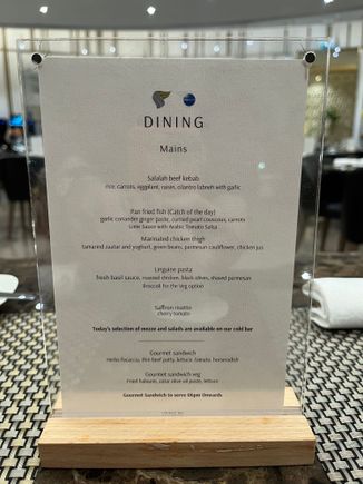 The cooked and served at your dining table menu