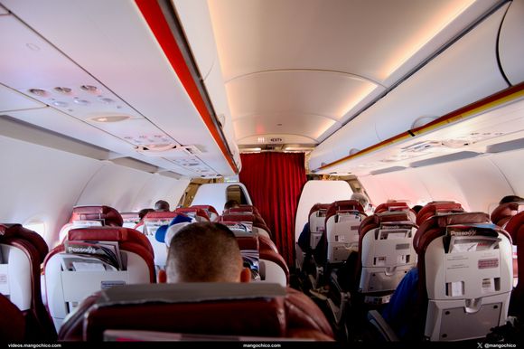 Business class cabin on KM Malta Airlines