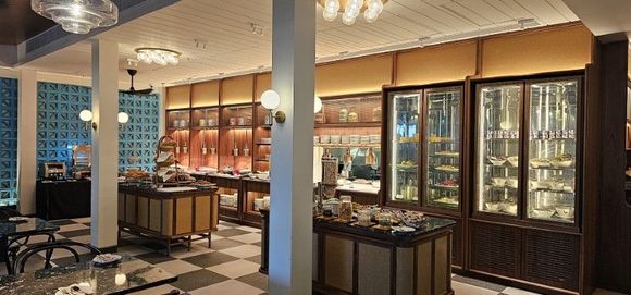 Breakfast buffet area