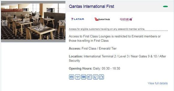 Oneworld website MEL First