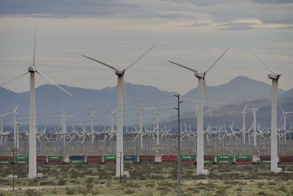 Turbines and miles long train...