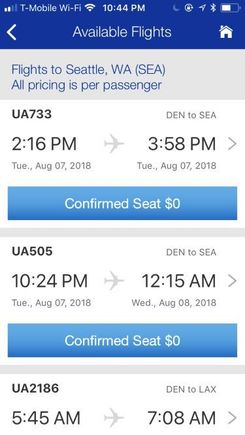 UA733 to SEA