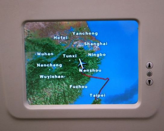 Cross-Taiwan Strait flight path, northbound.
CA TPE-PEK, January 2011