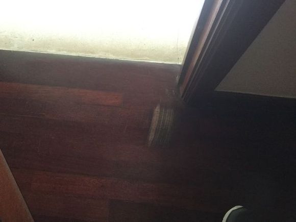 Damaged floor by entry