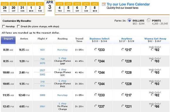 WN Current Flight Selection UI (1 18 2013)