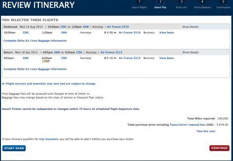CDG-SXM return pricing in low