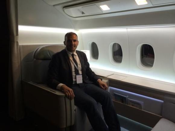 La Première Suite - Myself on the new seat (lounging position)