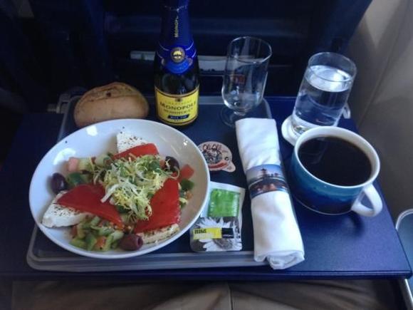 Brunch salad. Club Europe. AMS - LHR. 7/14