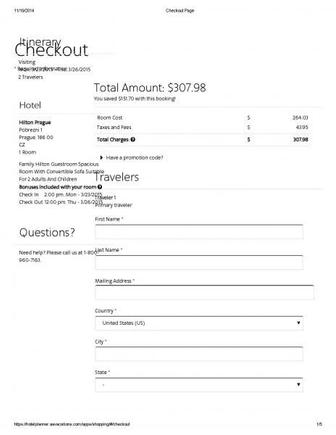 Checkout Page Page 1