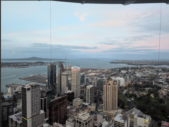 In the sky tower in the evening