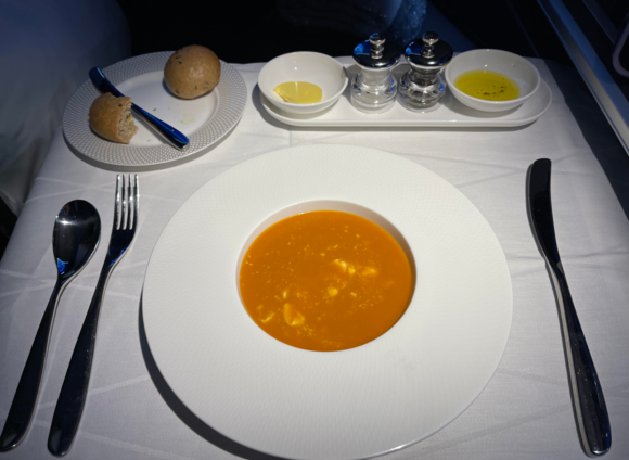 tomato coriander soup--excellent and not really any coriander.