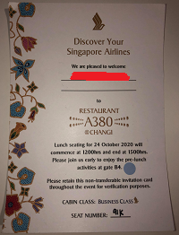 Ticket received at check-in