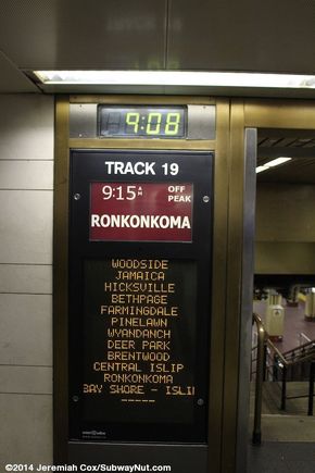 Or at the boards at the entry to each track