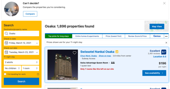 Actually rate at Booking.com over 30% than the bait-and-switch rate.  Other rates different and higher.  Much higher!