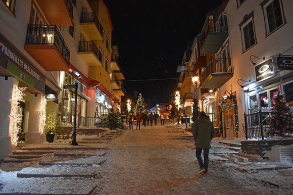 Walking through the resort village