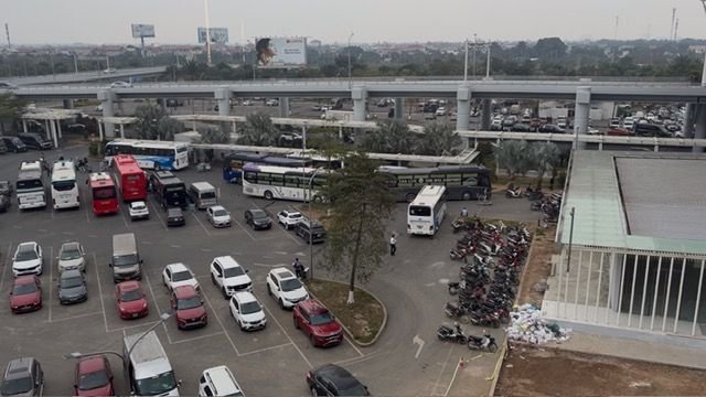 View of the parking area