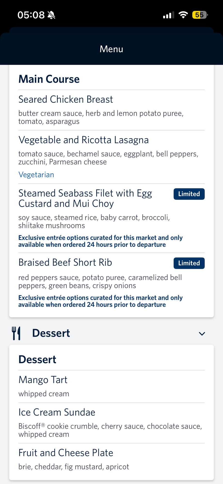 Western menu choices 