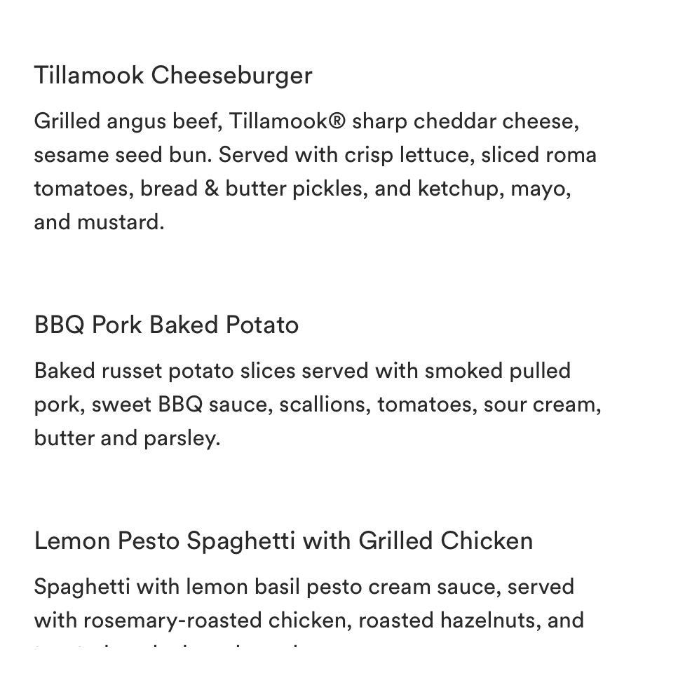 The Fruit and Cheese Plate is also option.