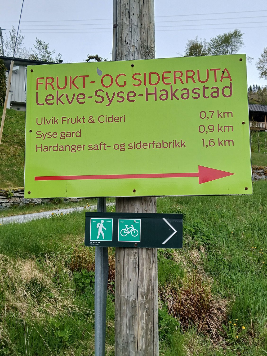 The signboard for the Cider route