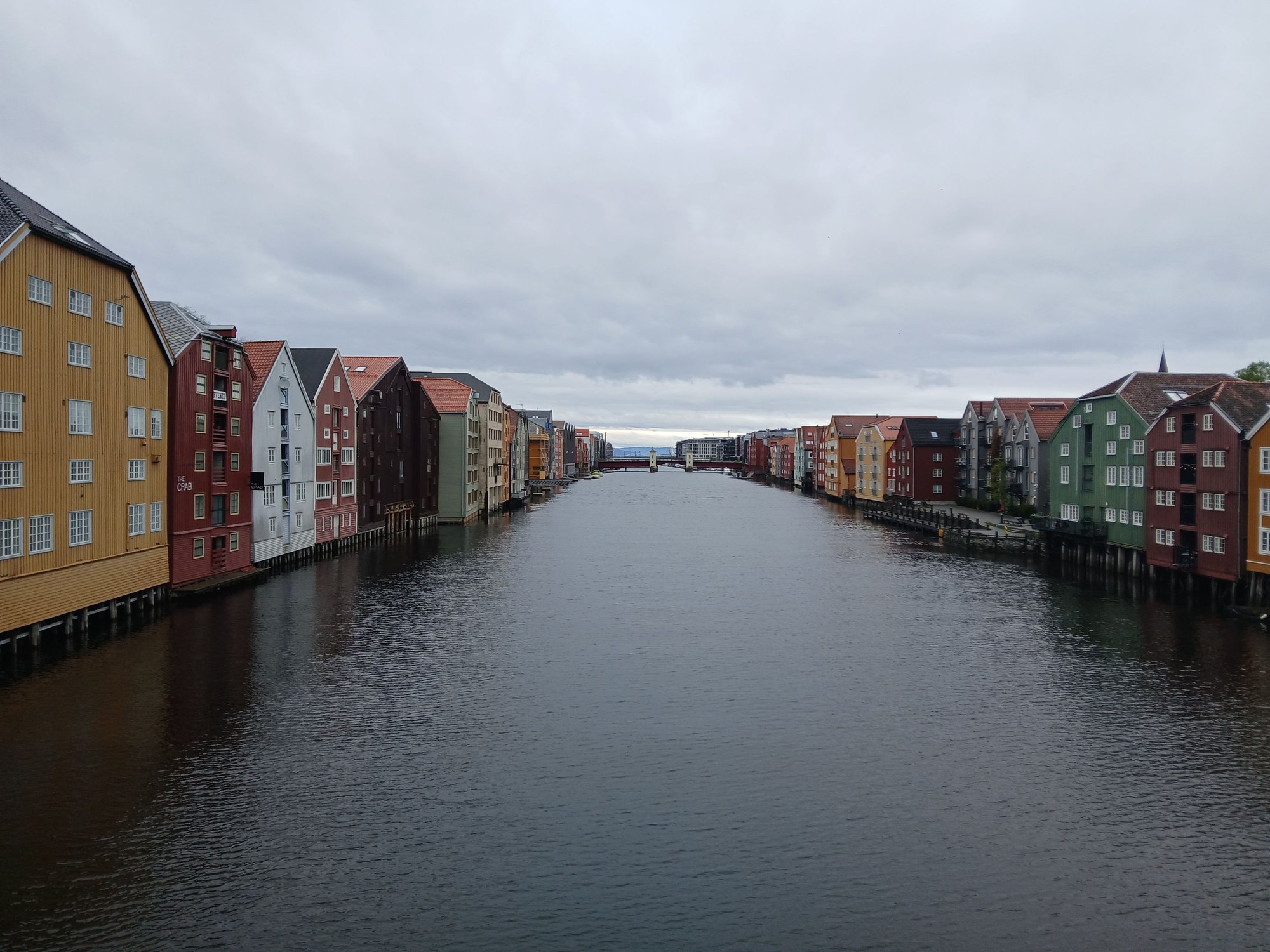 With the inconic view of the colorful warehouses (