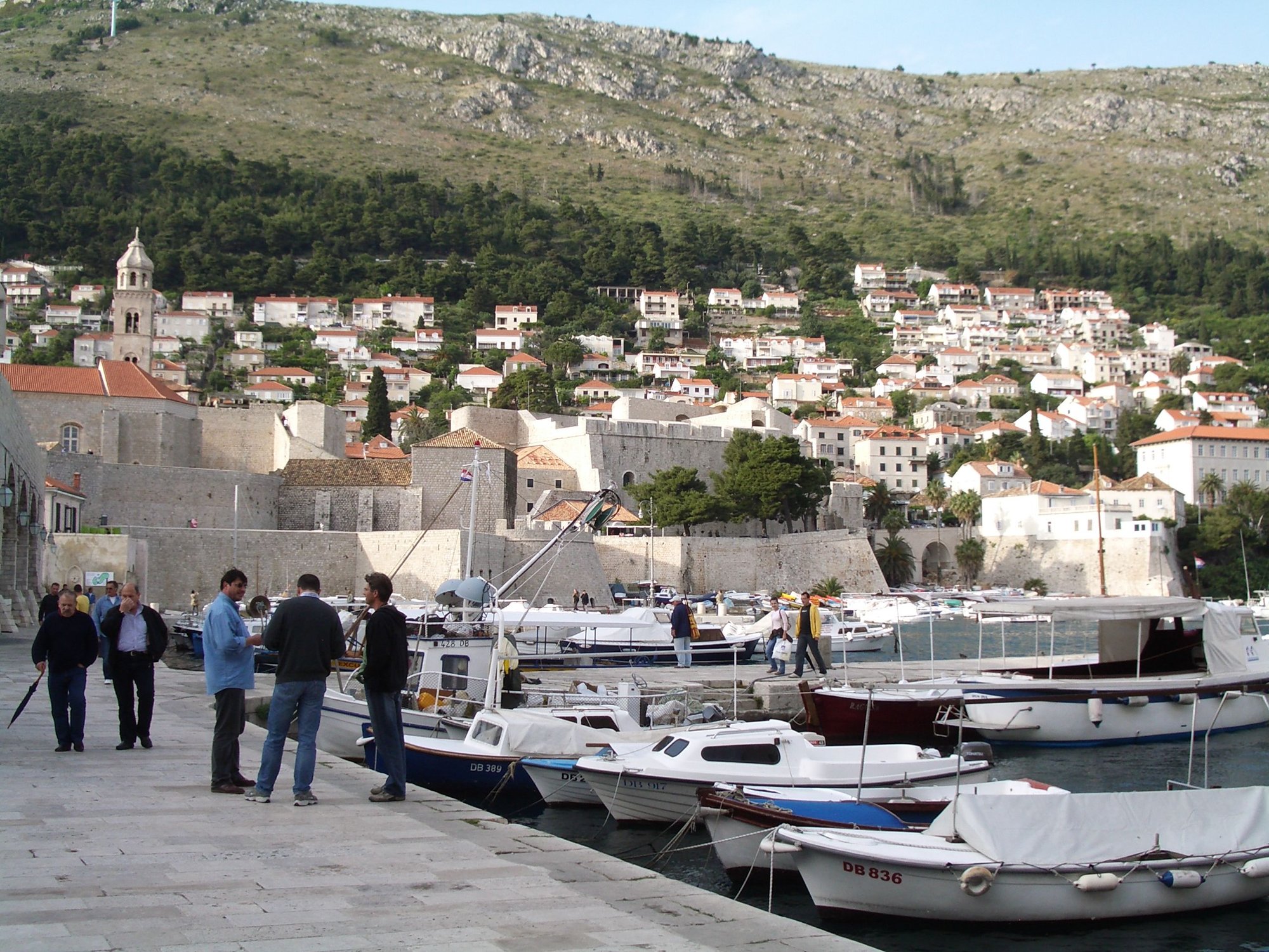 Beyond the walls are newer buildings