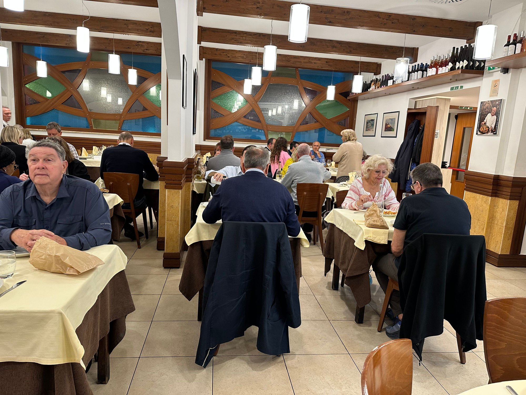 The bustling interior