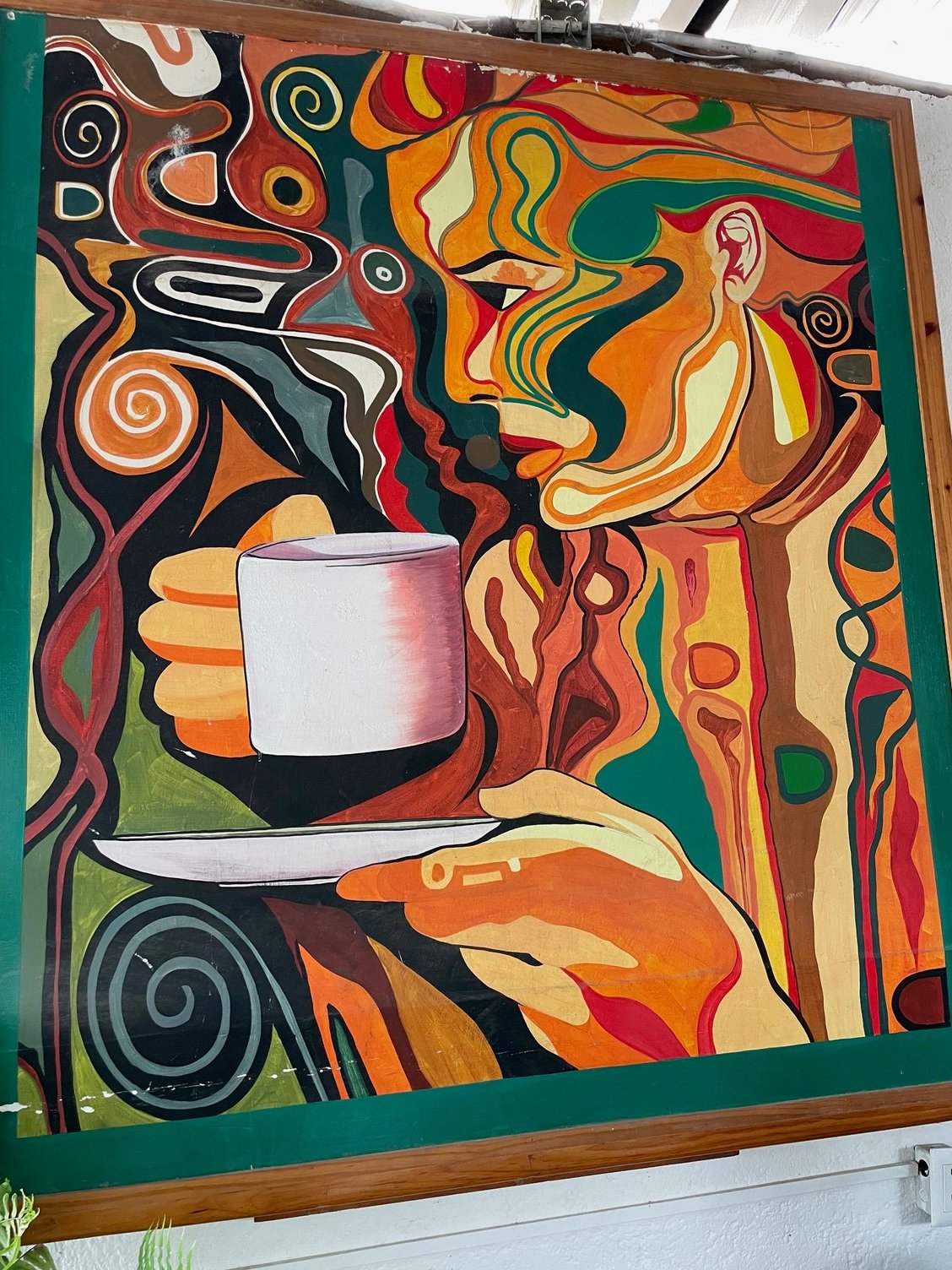This mural is inside...you guessed it, a breakfast cafe.