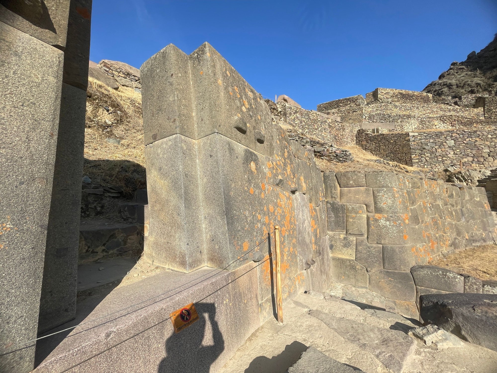 Gigantic stone wall stacked precisely one on top the other