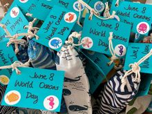 Pouches with reusable straws and straw cleaners inside. Ready to bring to school in June 8