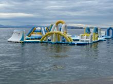 There is a walkway called the Lungomare that runs along the beach or actually ocean, not a lot of beach. There are however many pools along the sea that are filled with the water from the sea.  There are ladders off the concrete so people can jump in and swim.  We saw this area for children that really looked fun.
