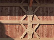 Even the barns have decorative wood