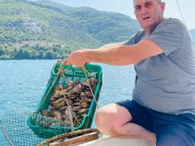 Our fantastic oyster fisherman in Mali Ston on the way to Hvar.