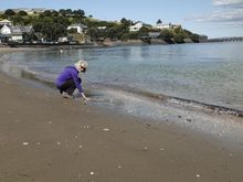 Touching the Pacific ocean.