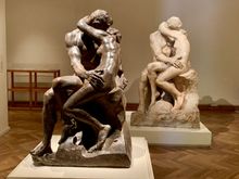 A room full of Rodins including 2 of The Kiss