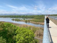 The Rip van Winkle Bridge which as of last week has a pedestrian walkway. It’s 1 mile long. 