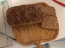 I finally made some bread in my new non KA mixer.
Whole wheat oat buttermilk.