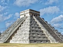 You can show off going up here 2 stairs at a time  but coming down  your kind of scared and in some places you do the stairs sideways,

That was  me showing off going up , very humble on the way down.

By the way the Mexicans call it " Chicken Pizza"