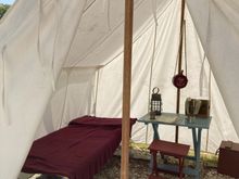 Tent in continental army encampment