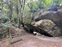 Our first stop was Paine's Ford, a popular spot for swimming, hiking and rock climbing. It was peaceful and quiet, with no one else there. We enjoyed the walk out for 10-15 minutes, until the rain turned from mist to an annoyance. 