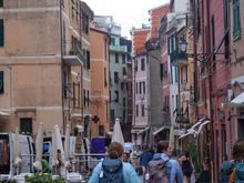 The streets were quiet in Vernazza at 8:15
