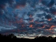 Staying out in the country guarantees the best views of sunrises...and sunsets. And deer that come into your jardin.