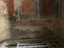 A bed covered by ash