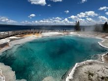 Black pool - no longer black due to change in hot springs temperature 