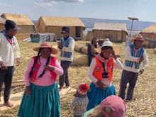 Welcomed by the Uros Island residents 