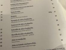 The segment of ANTONIO'S Carta devoted to bluefin (atun rojo de la almadraba)