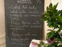 Every morning, dinner menu is posted......this is extra....